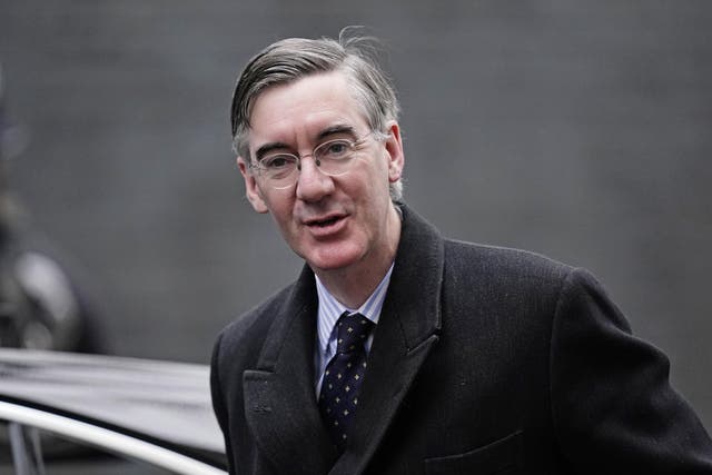 Jacob Rees-Mogg said he was celebrating the fact there are no restrictions on parties this year (PA)
