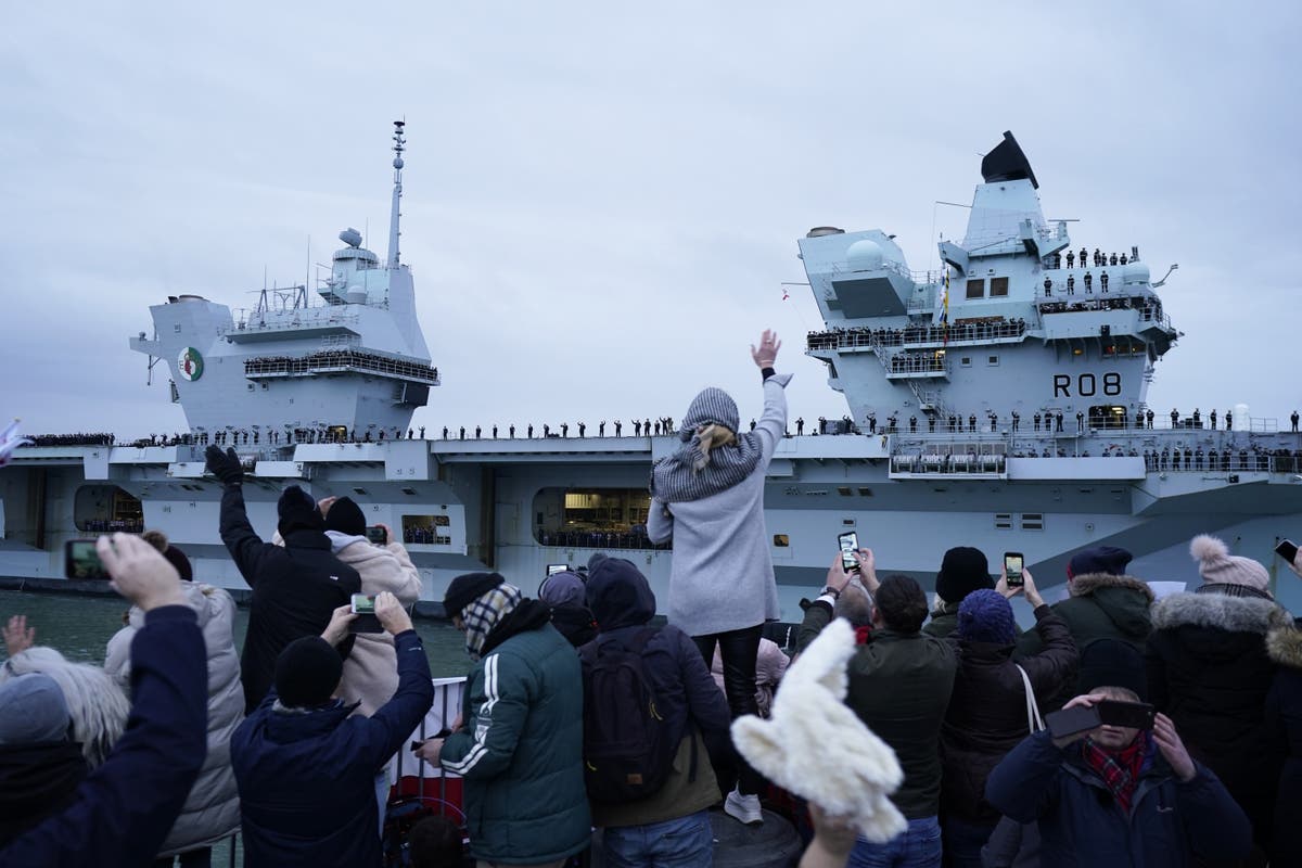 Royal Navy aircraft carrier returns home without £100m fighter jet