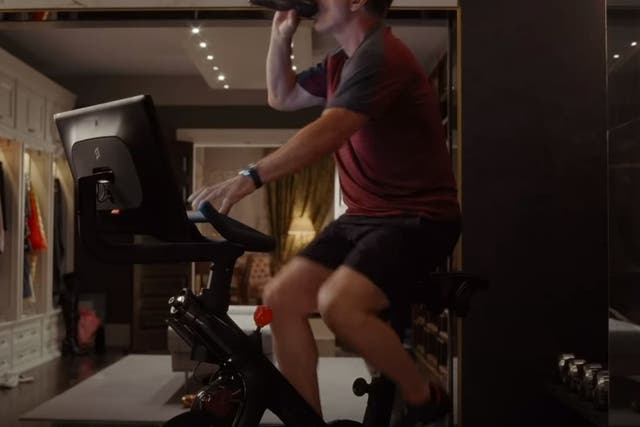 <p>Chris Noth, who plays Mr Big, rides a Peloton in And Just Like That</p>