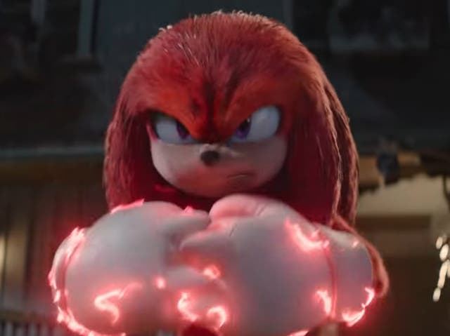 <p>Knuckles, as voiced by Idris Elba, in ‘Sonic the Hedgehog 2'</p>