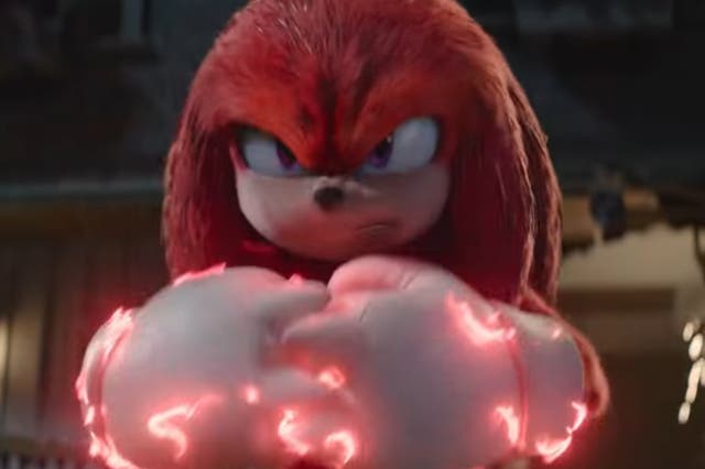 <p>Knuckles, as voiced by Idris Elba, in ‘Sonic the Hedgehog 2'</p>