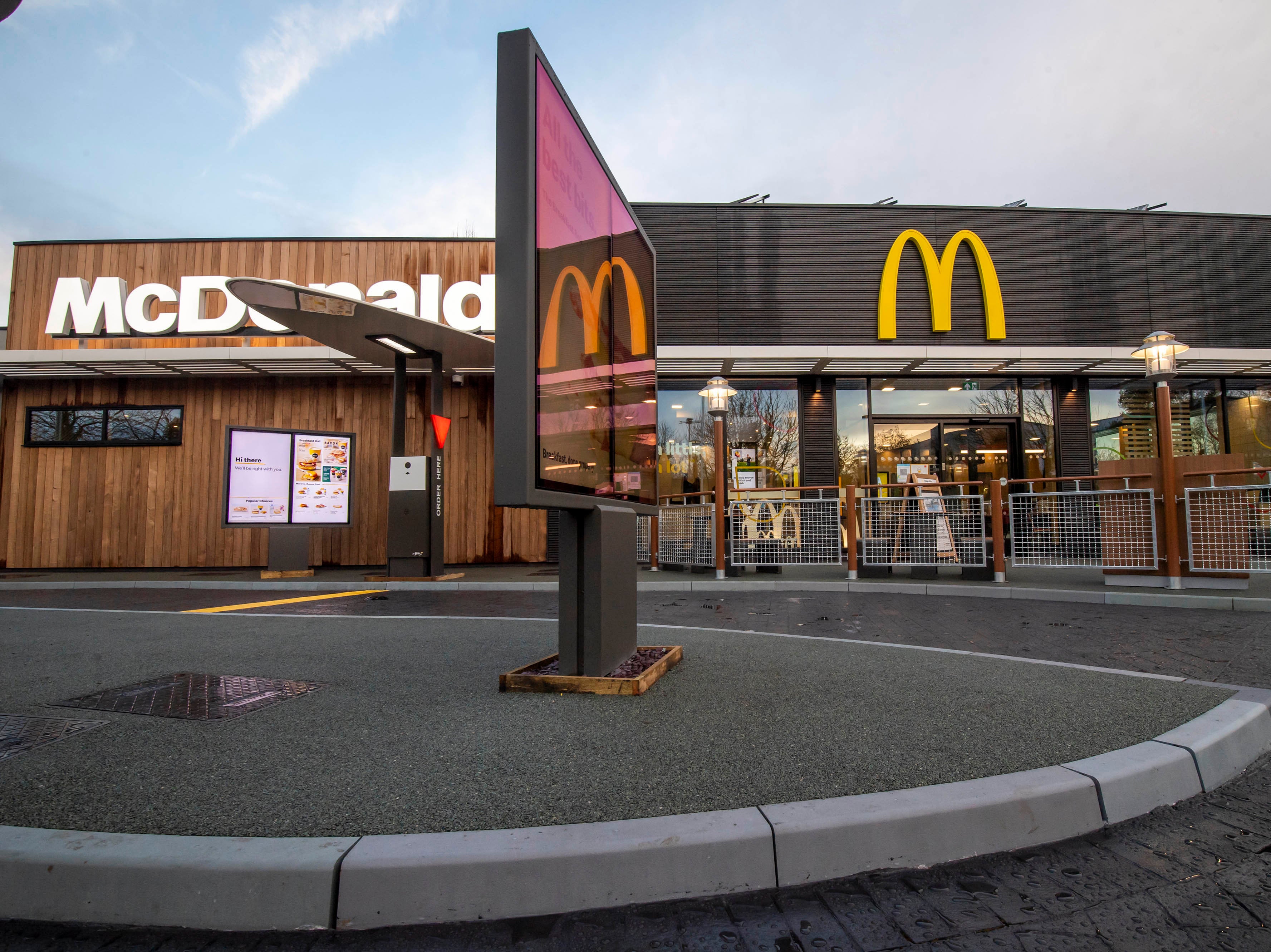General views at the launch of the UK's first Net Zero Carbon restaurant at McDonald's, Market Drayton, which has been designed to act as a blueprint for future sites