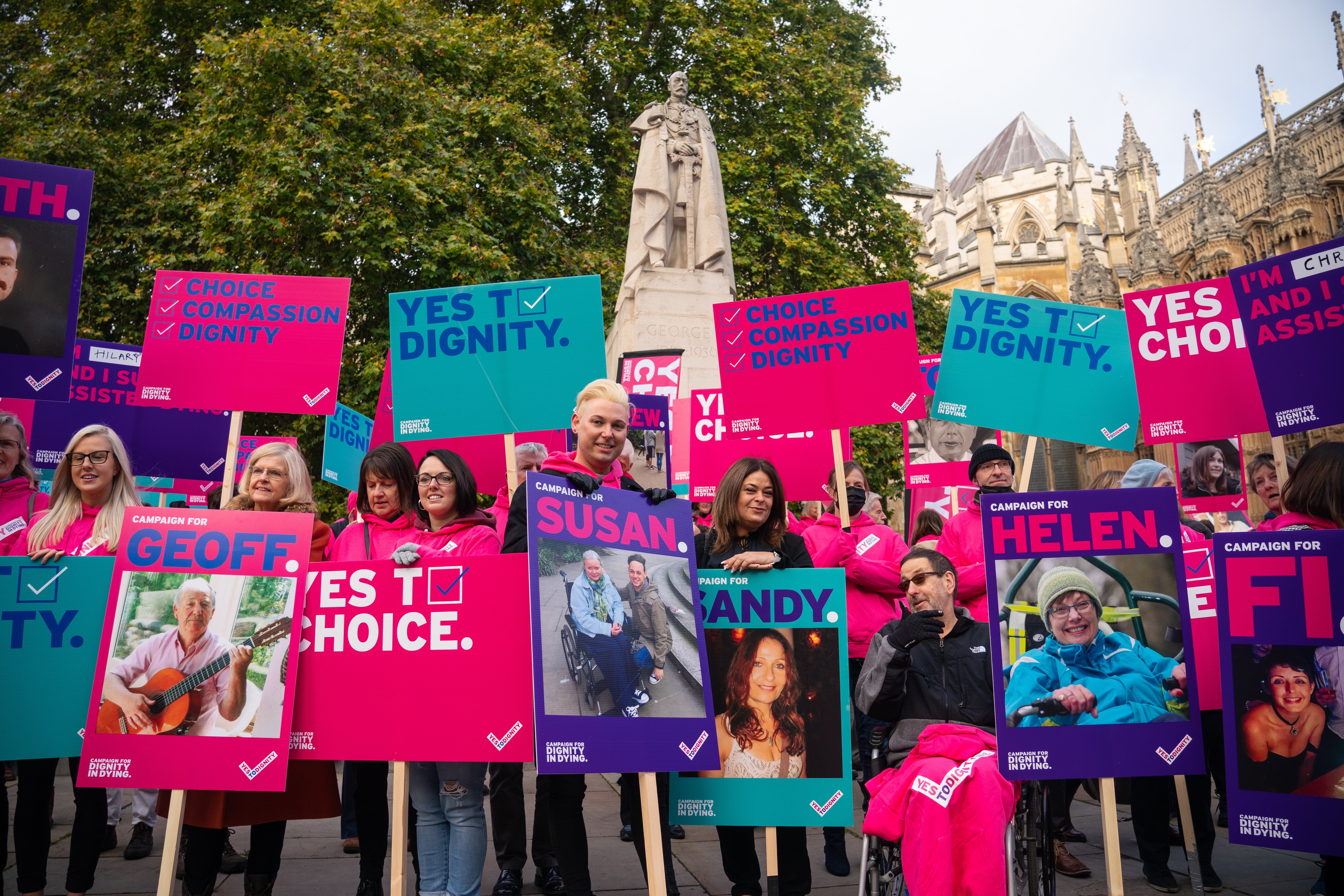 Protests outside parliament call for reform as peers debate the new assisted dying legislation