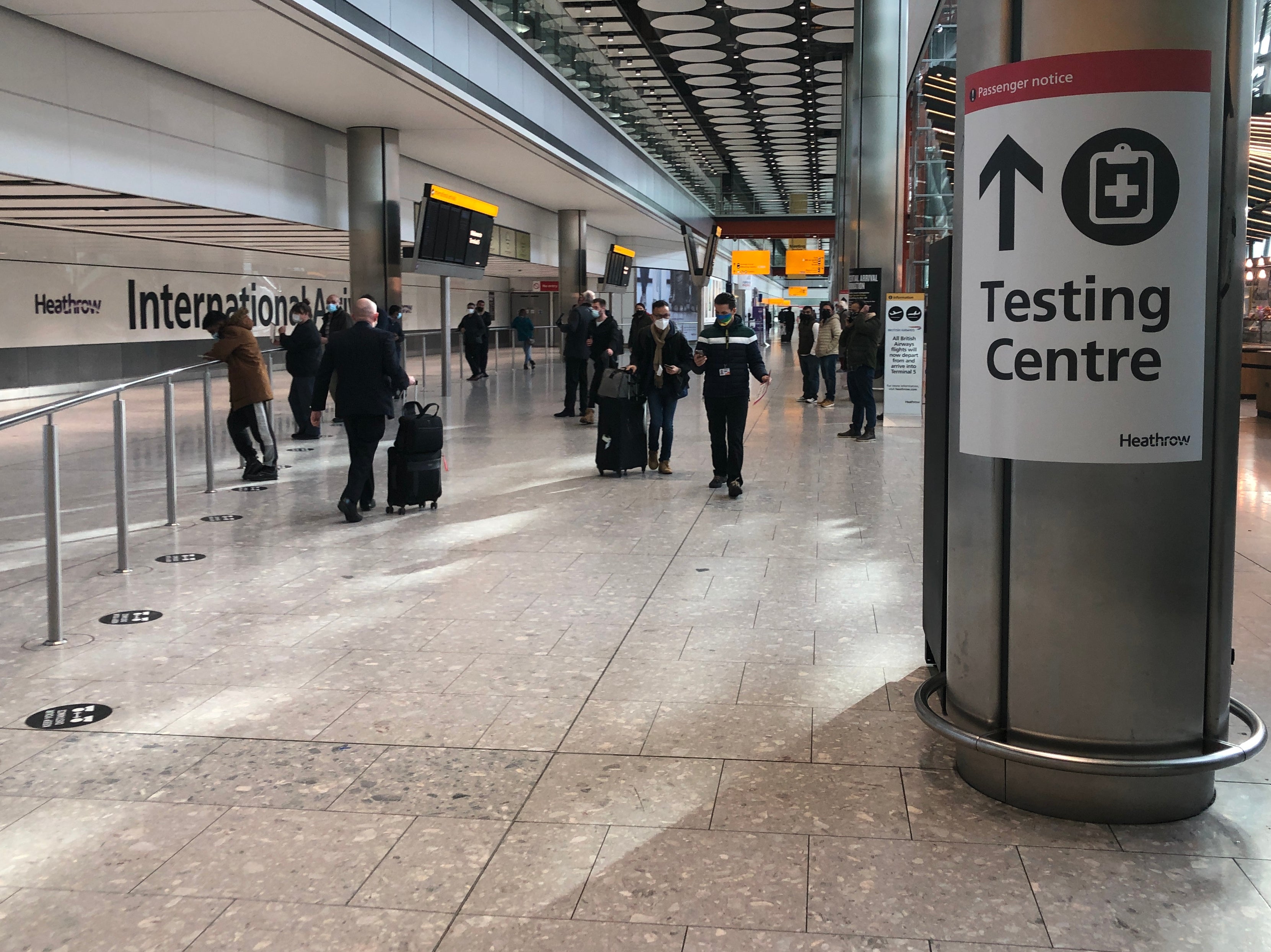 Away day: Heathrow arrivals remain well below half of pre-pandemic levels
