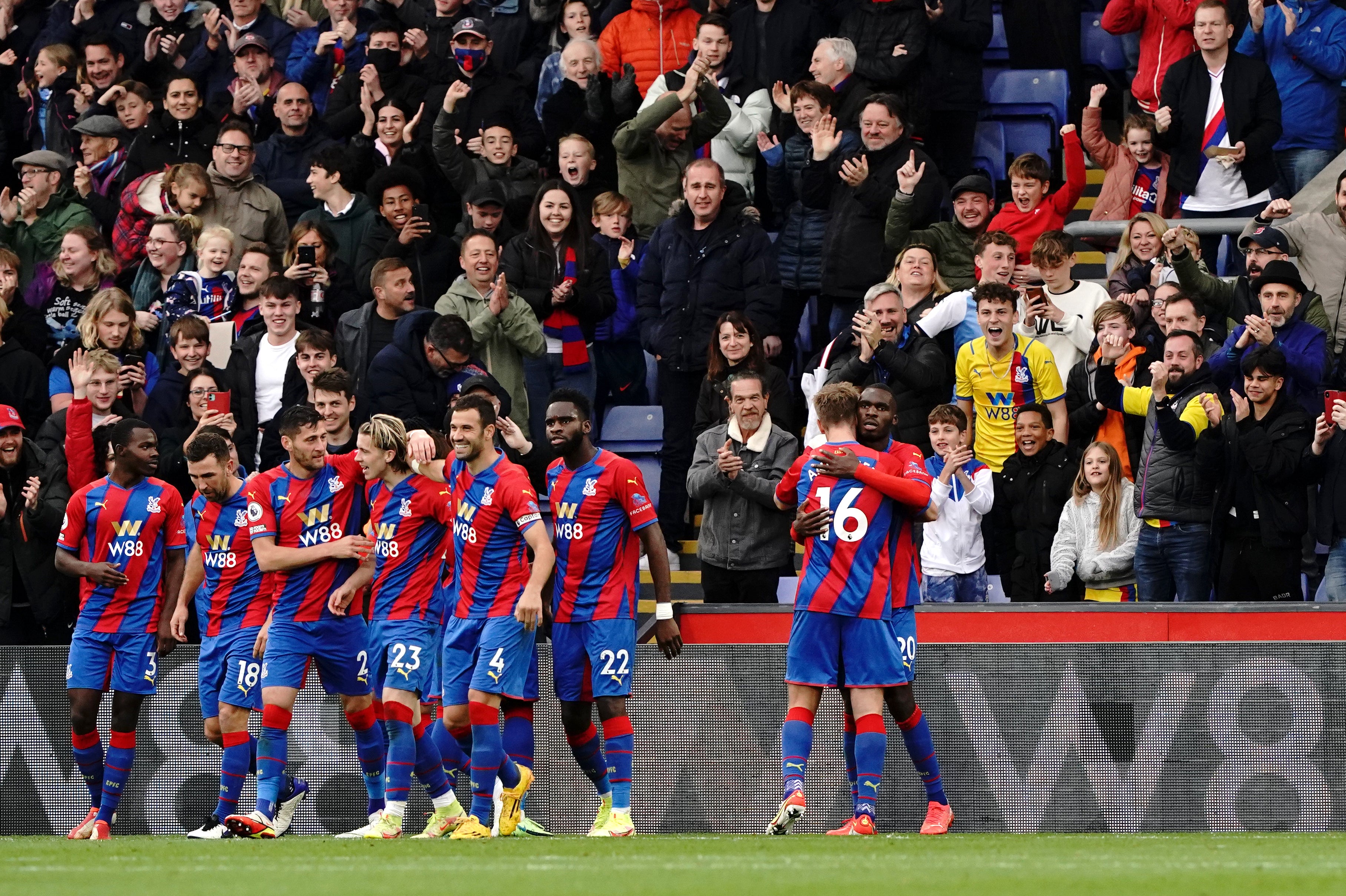 Patrick Vieira has talked up the role of the Crystal Palace fans against Everton (Jonathan Brady/PA)
