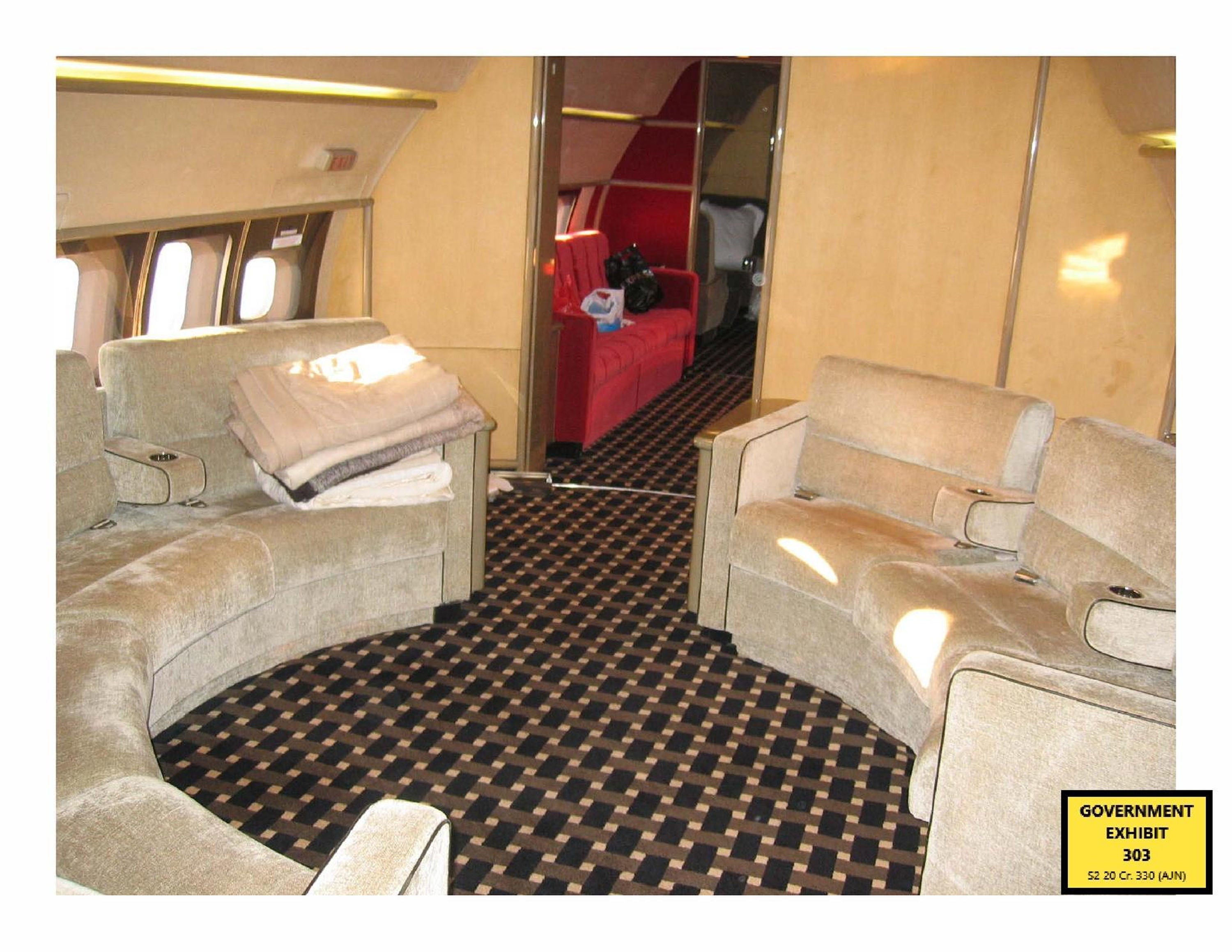 The interior of one of Epstein’s Boeing 727