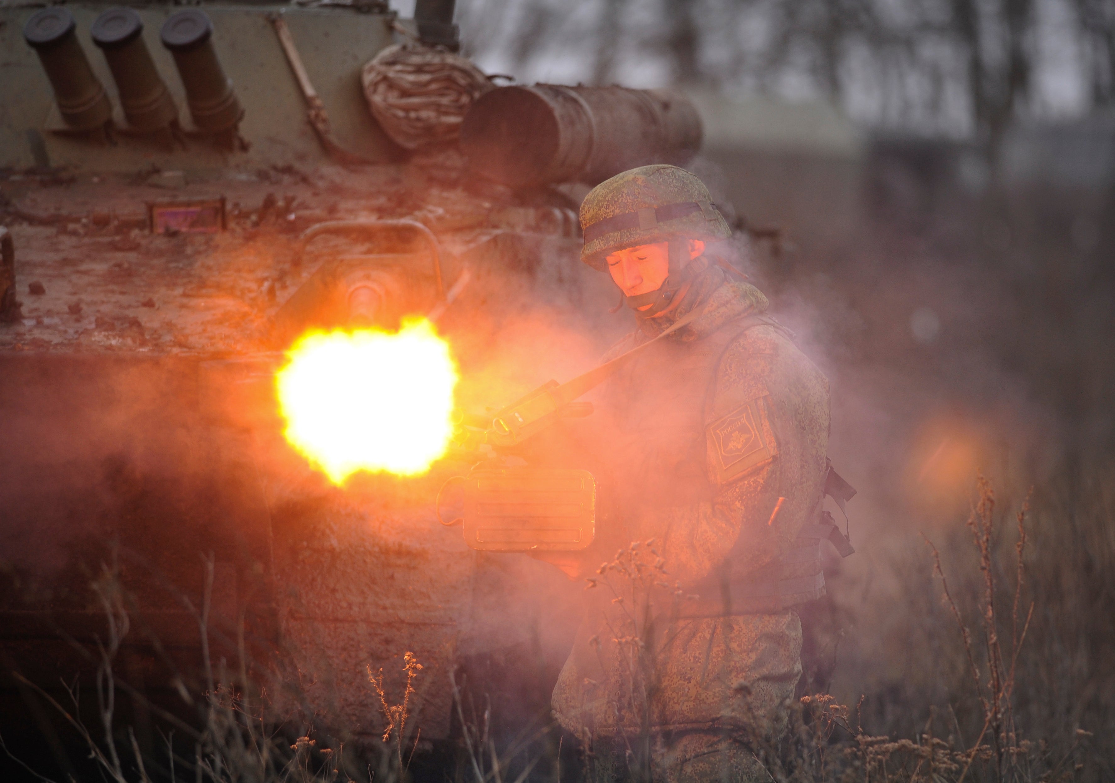 APTOPIX Russia Military Drills