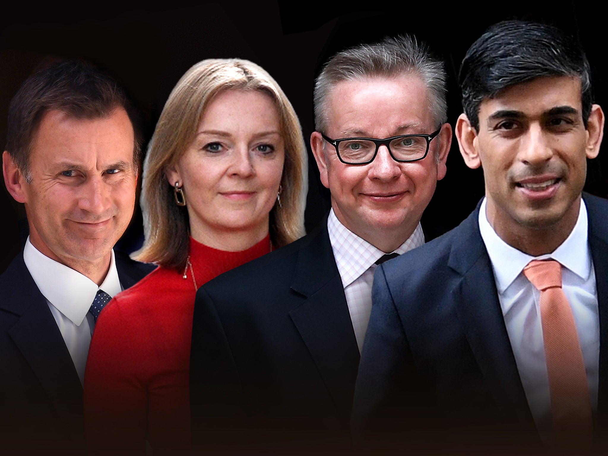 Next in line?: (from left) Jeremy Hunt, Liz Truss, Michael Gove and Rishi Sunak