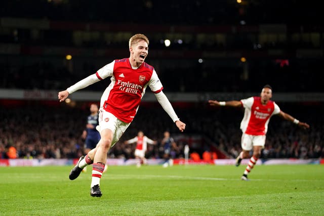 Mikel Arteta believes that Emile Smith Rowe improves Arsenal’s attacking threat (Zac Goodwin/PA)