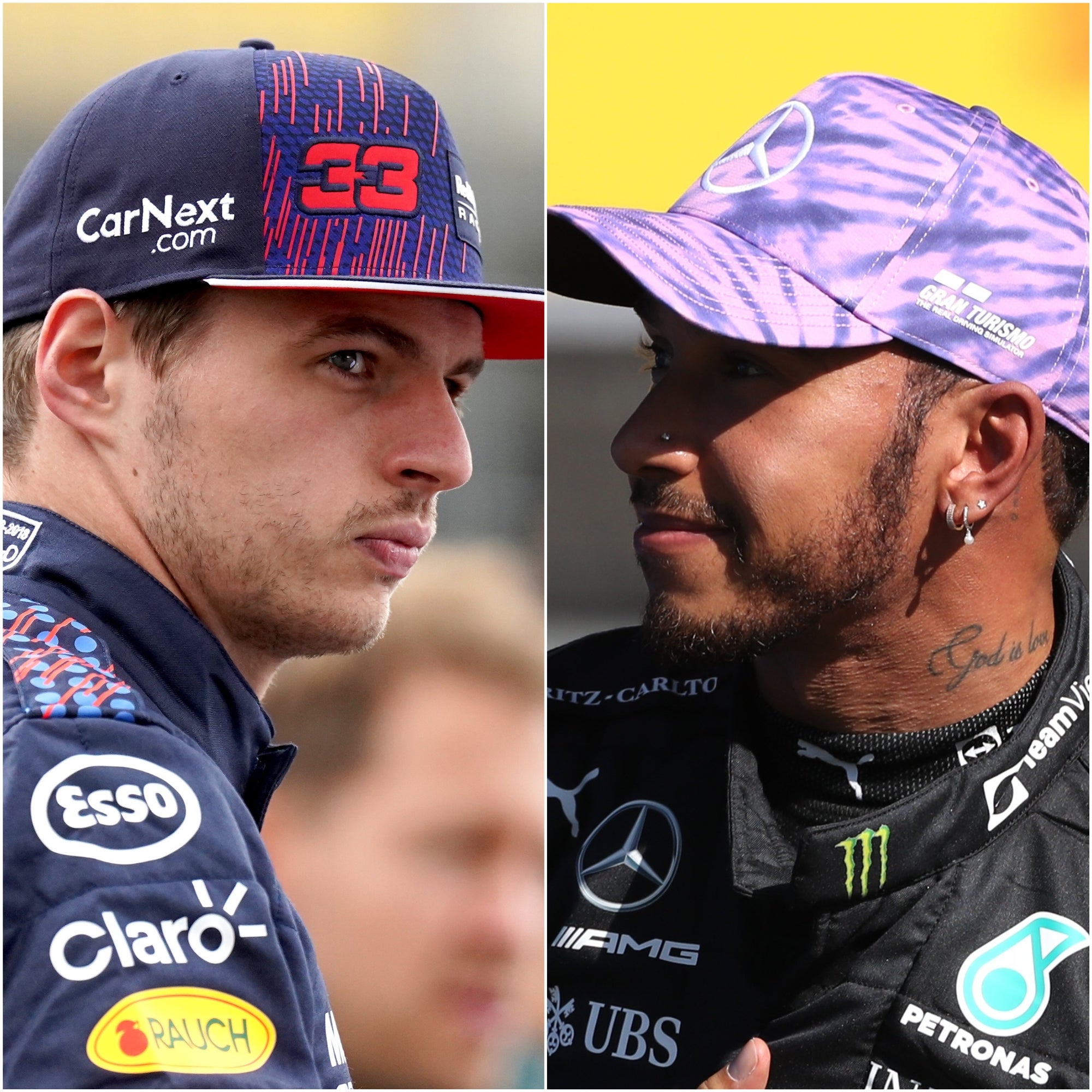 Max Verstappen and Lewis Hamilton (Tim Goode/Bradley Collyer/PA)