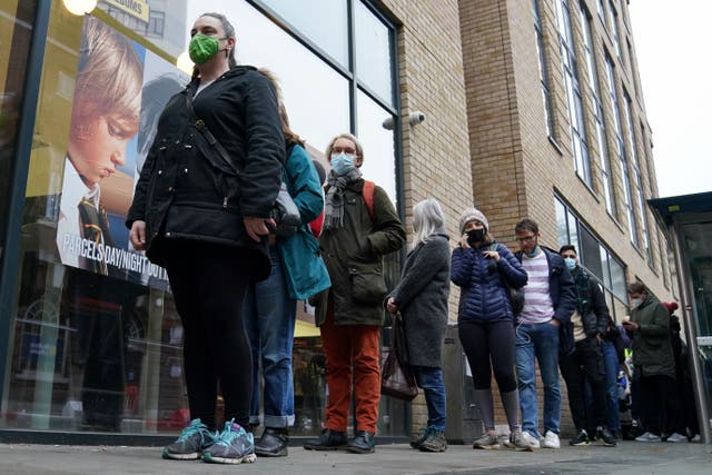 People queue outside Rough Trade in Bristol (Jacob King/PA)