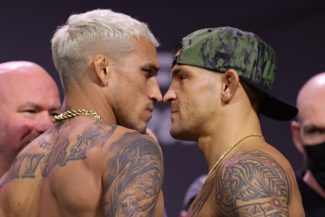 <p>Charles Oliveira (left) and Dustin Poirier (right) have been handed tough match-ups </p>