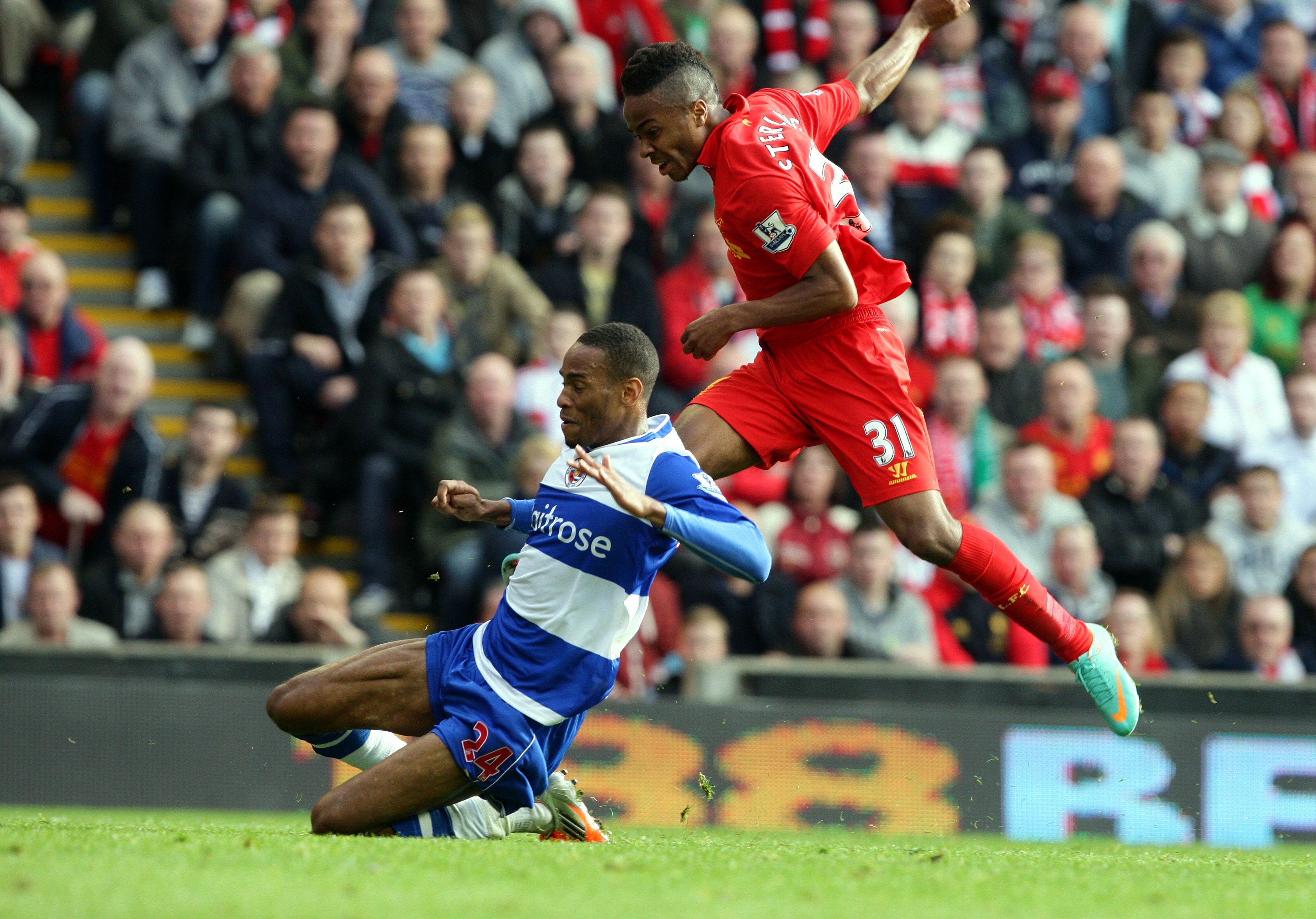 Sterling’s first Premier League goal earned Liverpool a tight win against Reading (Peter Byrne/PA)
