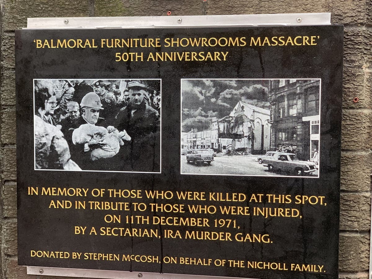 Memorial service marks 50th anniversary of Balmoral furniture company bombing