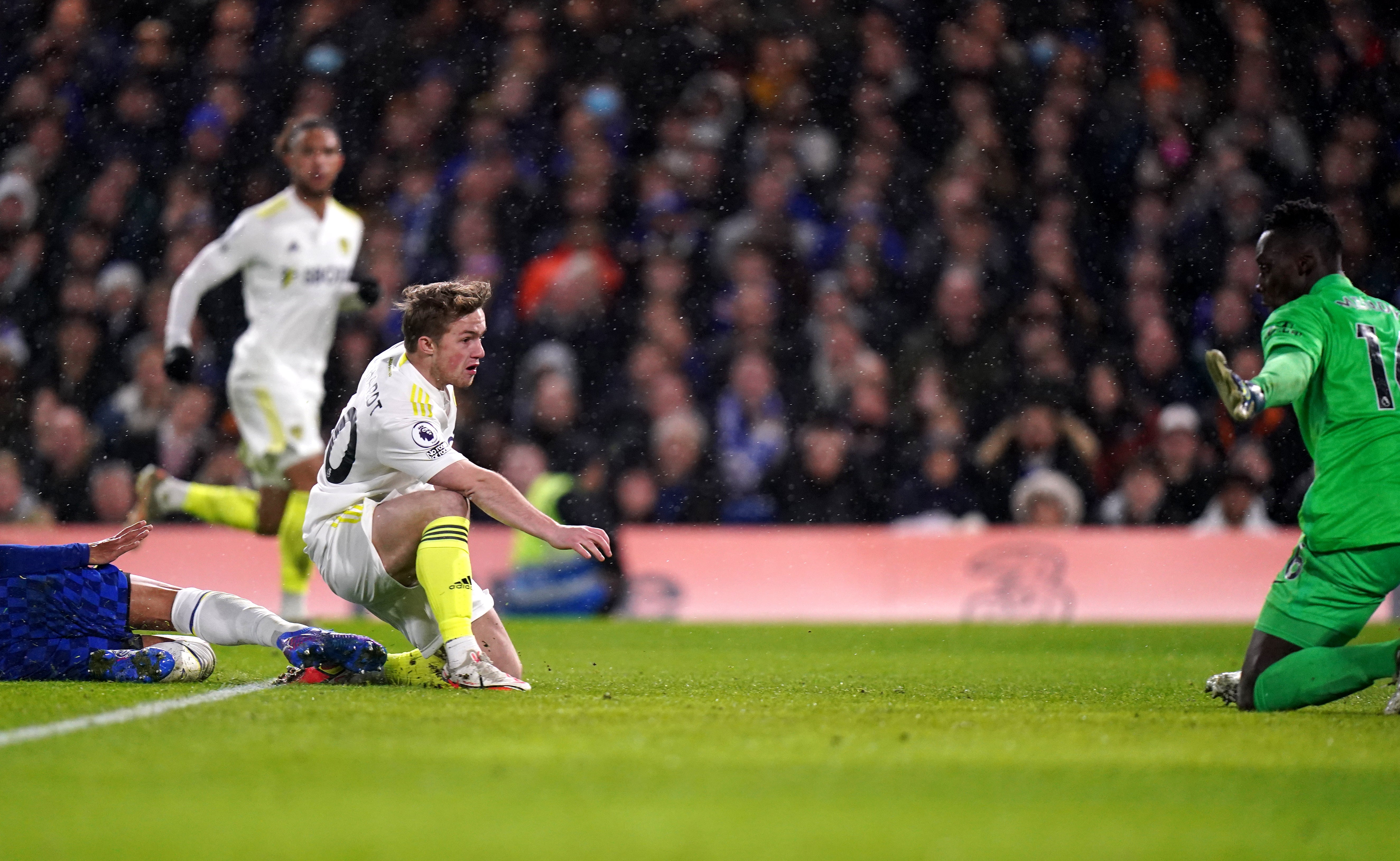 Joe Gelhardt thought he had secured a point for Leeds (Adam Davy/PA)