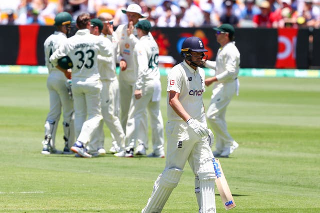 England suffered a heavy defeat in their Ashes opener (Tertius Pickard/AP)