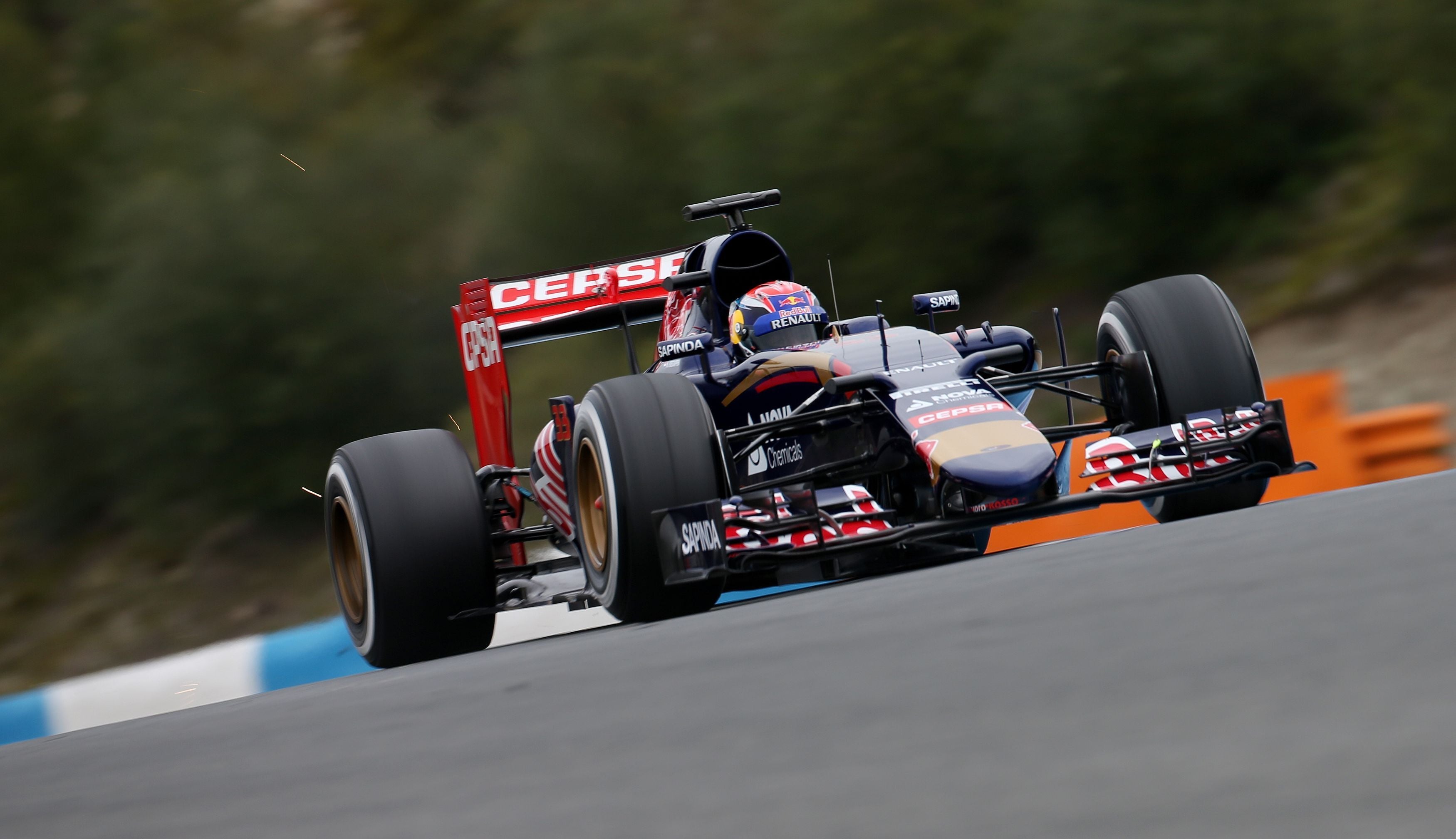 Max Verstappen in 2015 pre-season testing for Toro Rosso at the Circuito de Jerez in Jerez, Spain.