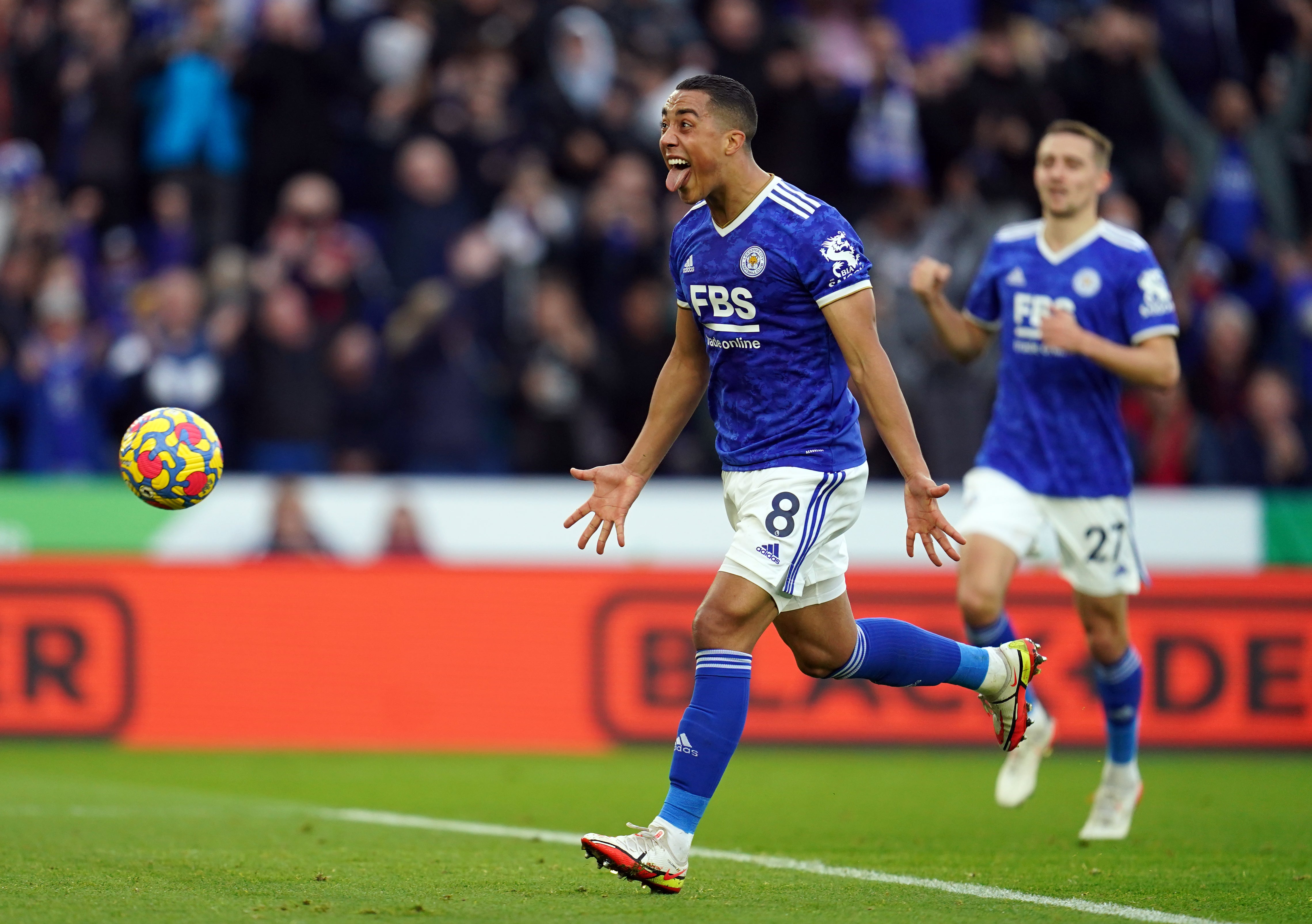 Youri Tielemans struck twice for the Foxes on his 100th Premier League appearance (Nick Potts/PA)