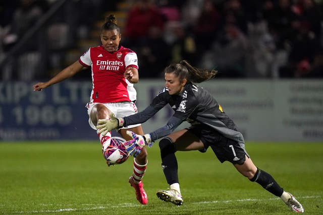 Arsenal cruised to a 4-0 win over Leicester in the WSL (Adam Davy/PA)