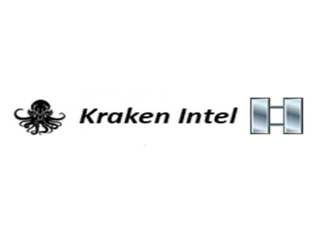 <p>The logo of ‘Kraken Intel’, as found in one version of a PowerPoint presentation created by allies of Donald Trump</p>