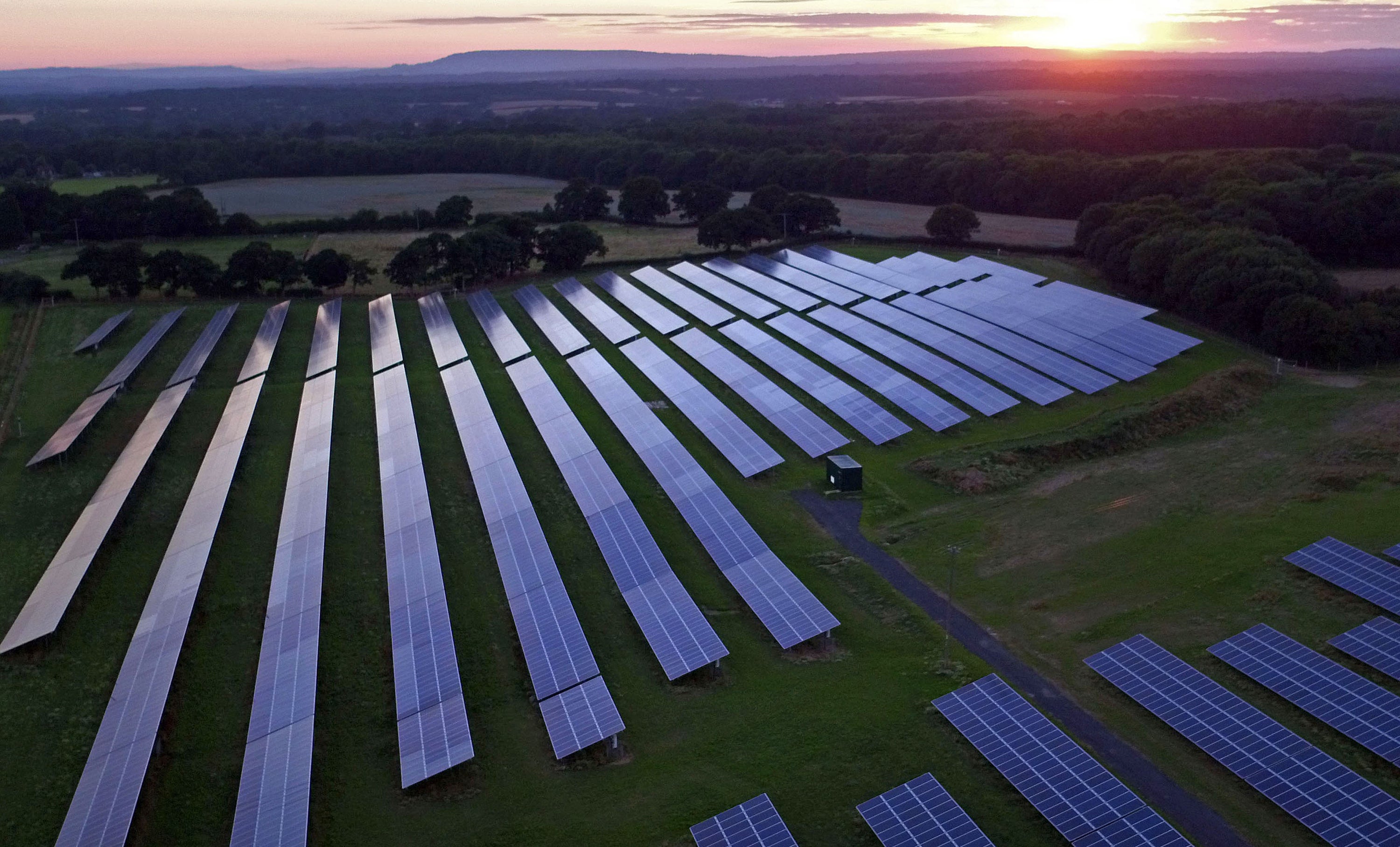 Solar panels in a field near Five Oaks, West Sussex (Steve Parsons/PA)