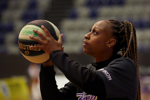 <p>Tiffany Mitchell of the Boomers warms up during the round two WNBL match between Melbourne Boomers and Southside Flyers</p>
