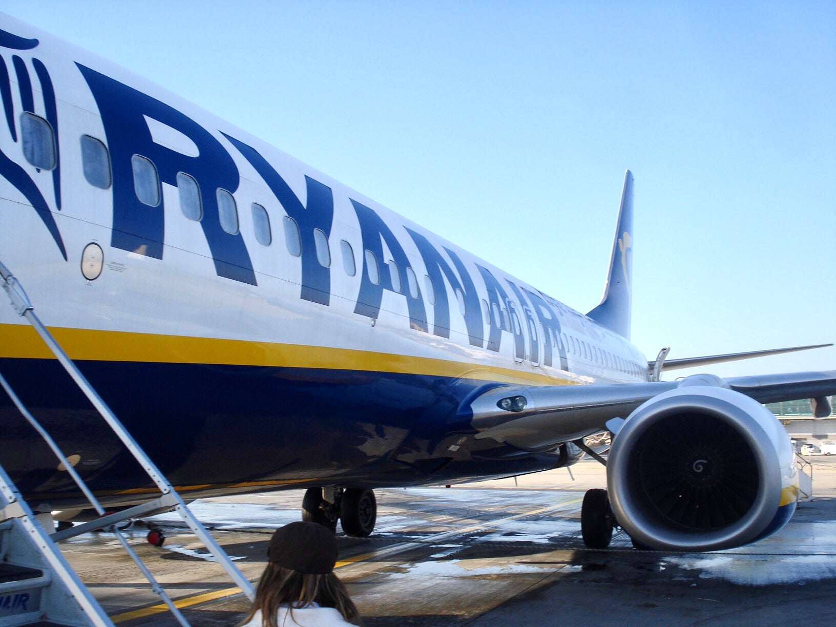 Party political: a Ryanair Boeing 737 at London Stansted airport