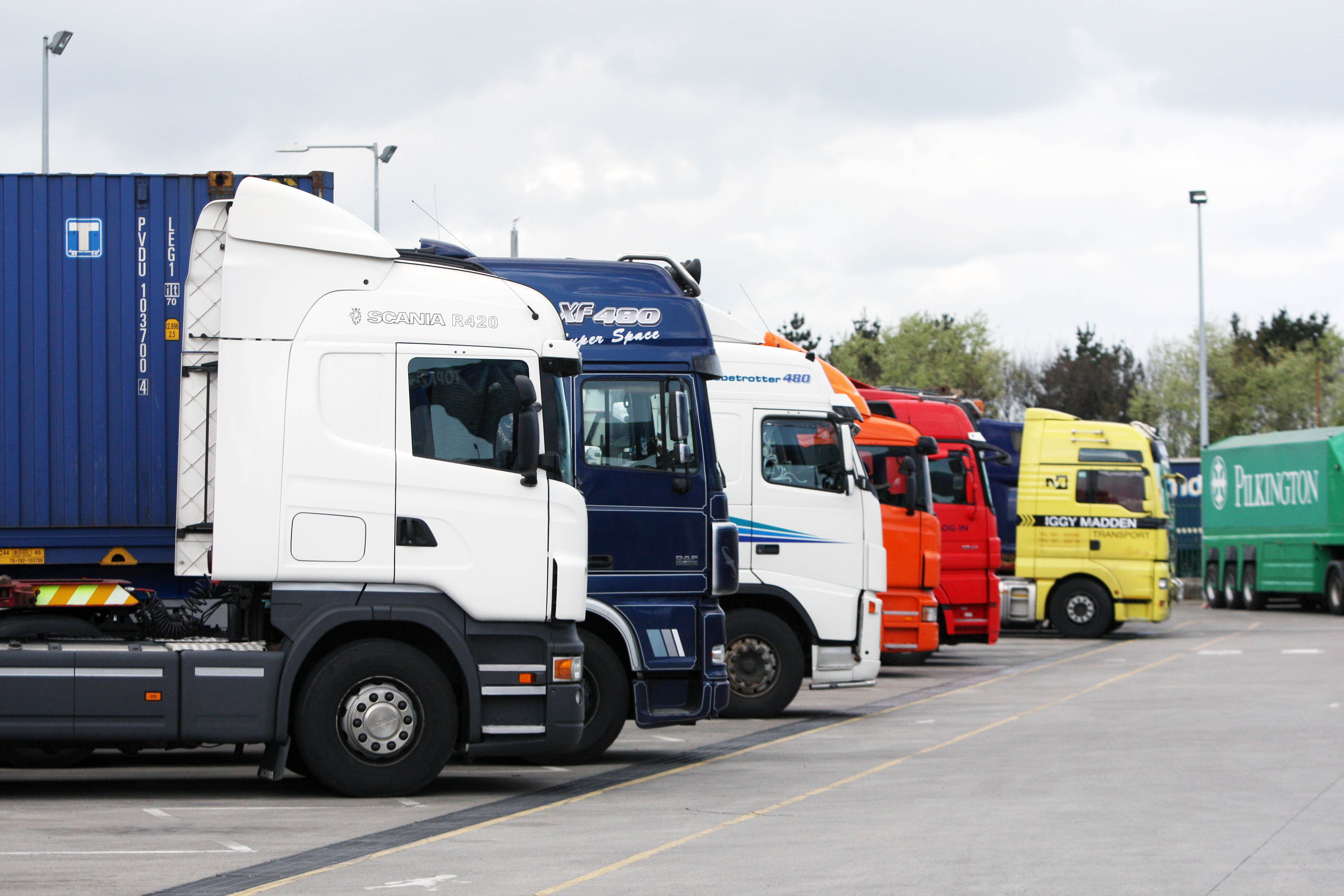 Haulage trucks in Dublin Port (Niall Carson/PA)