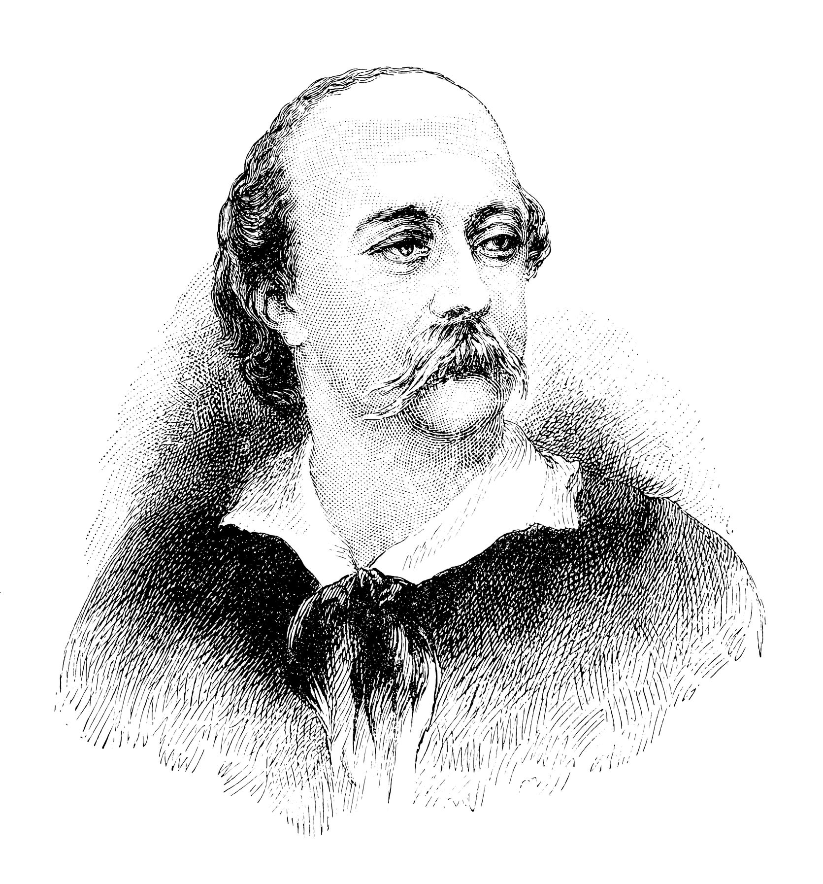 When he came back from his travels in the Near East, Flaubert had grown an extravagant moustache and a greater girth