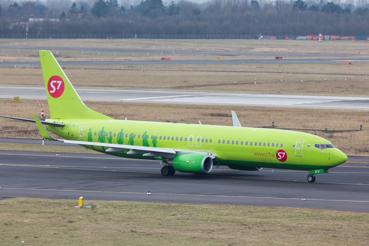 An S7 aircraft in Russia