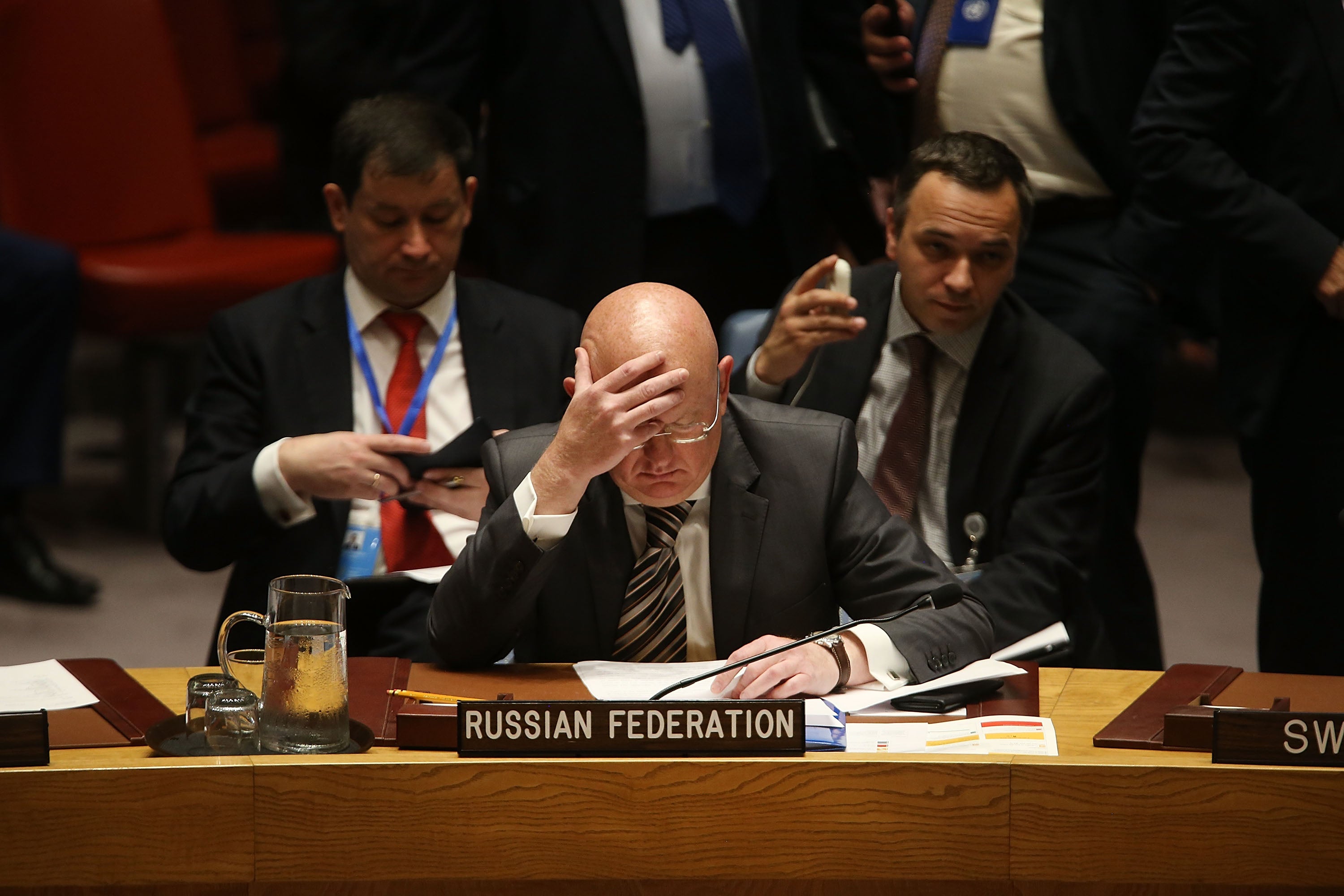 UN ambassador Vassily Nebenzia. Russia denied all evidence that it had anything to do with the poisoning