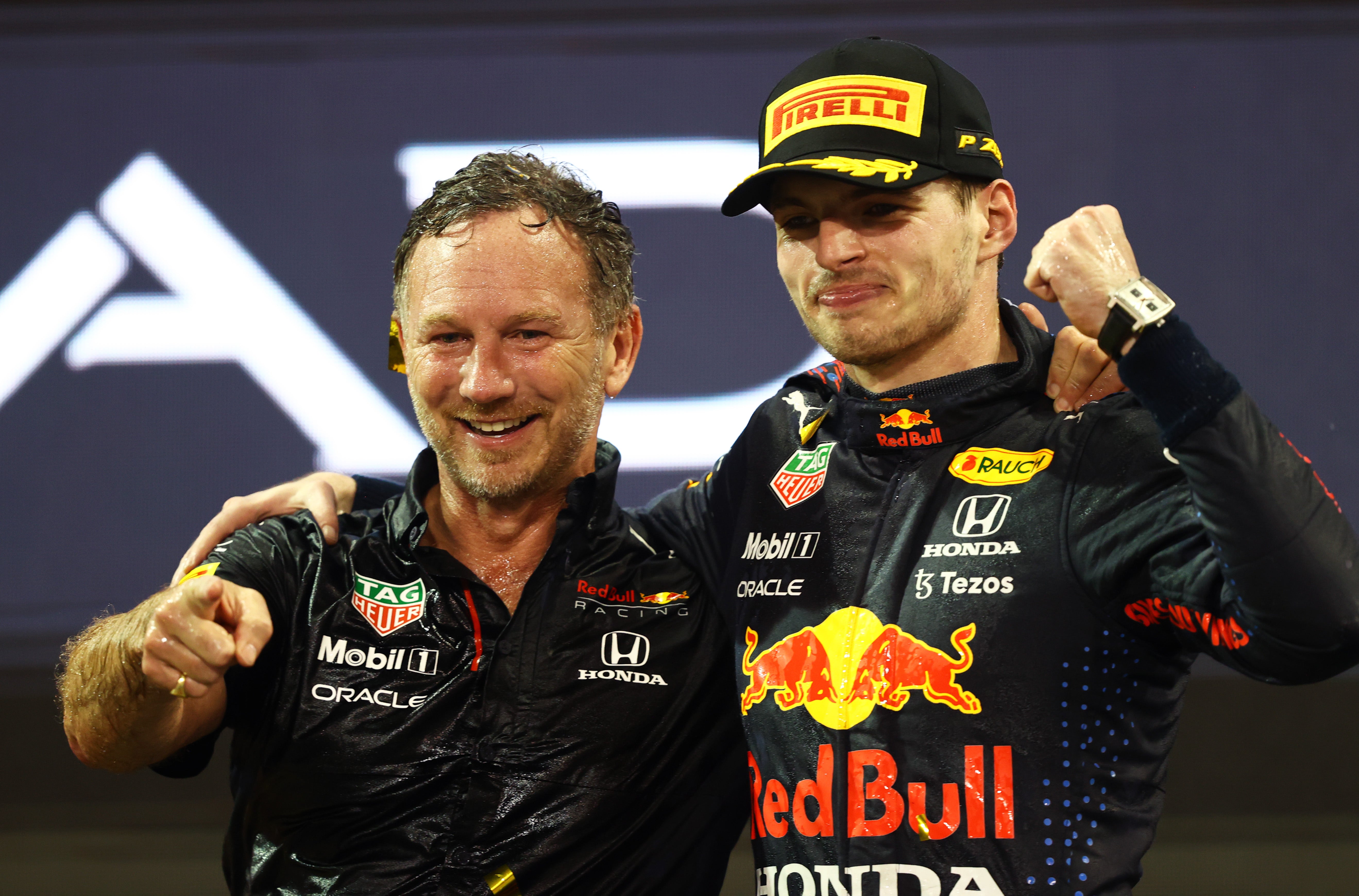 Christian Horner (left) has defended the legitimacy of Max Verstappen’s title win