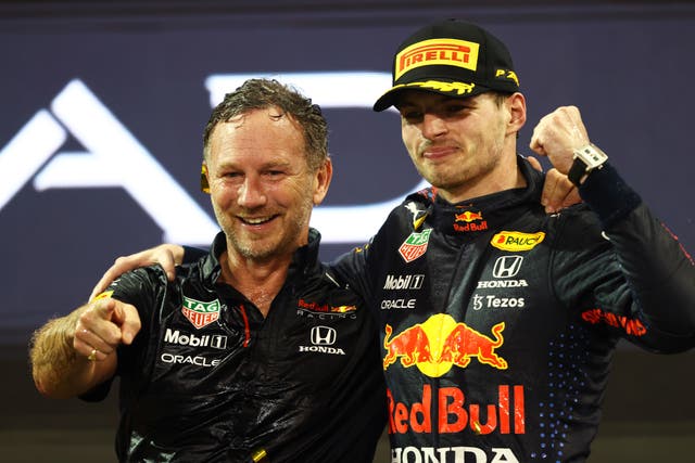 <p>Christian Horner (left) has suggested that Max Verstappen does not pay attention to criticism of him </p>