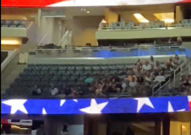 <p>Many of the upper sections were empty ahead of their appearance at the Orlando Amway Center</p>