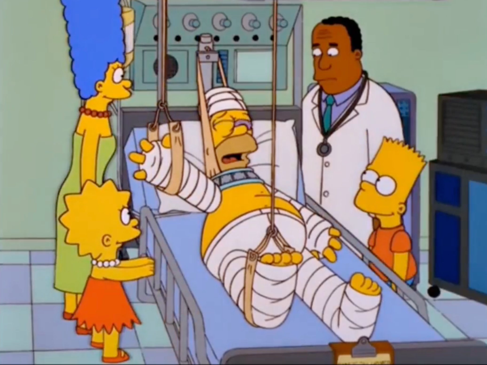 <p>An episode of The Simpsons in which Homer gets run over</p>