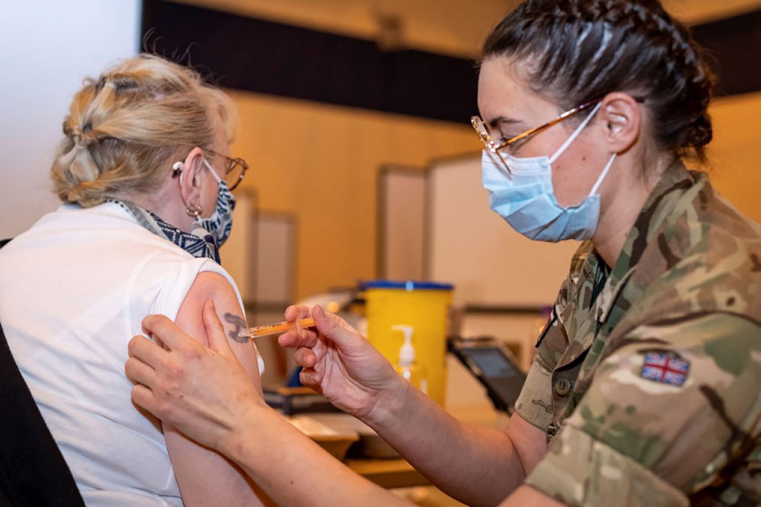 More members of the armed forces are being deployed to boost the vaccination effort. (MoD/PA)