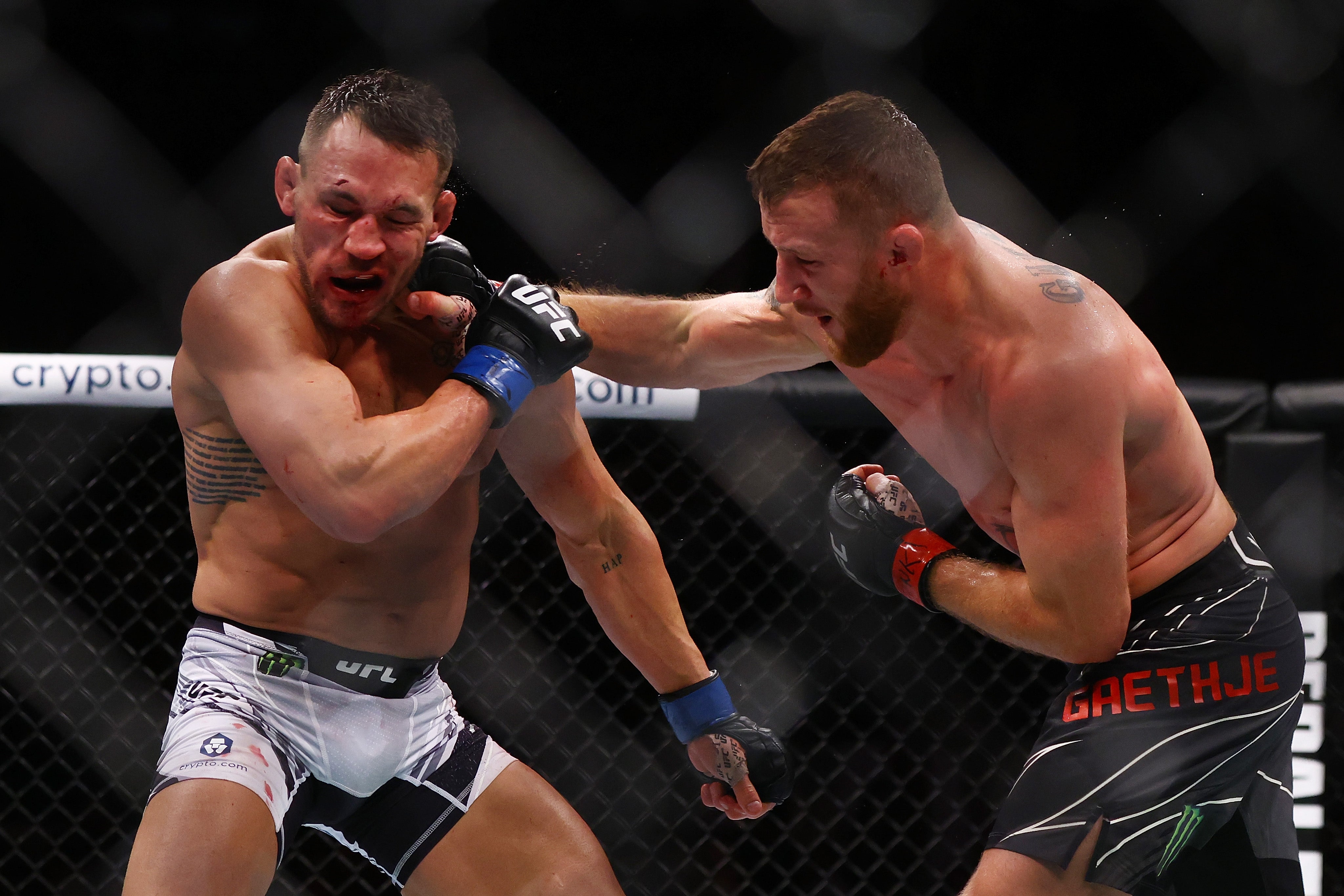 Justin Gaethje (right) outpointed Michael Chandler in November