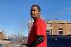 Man sets up BBQ in the middle of Kentucky town devastated by tornado