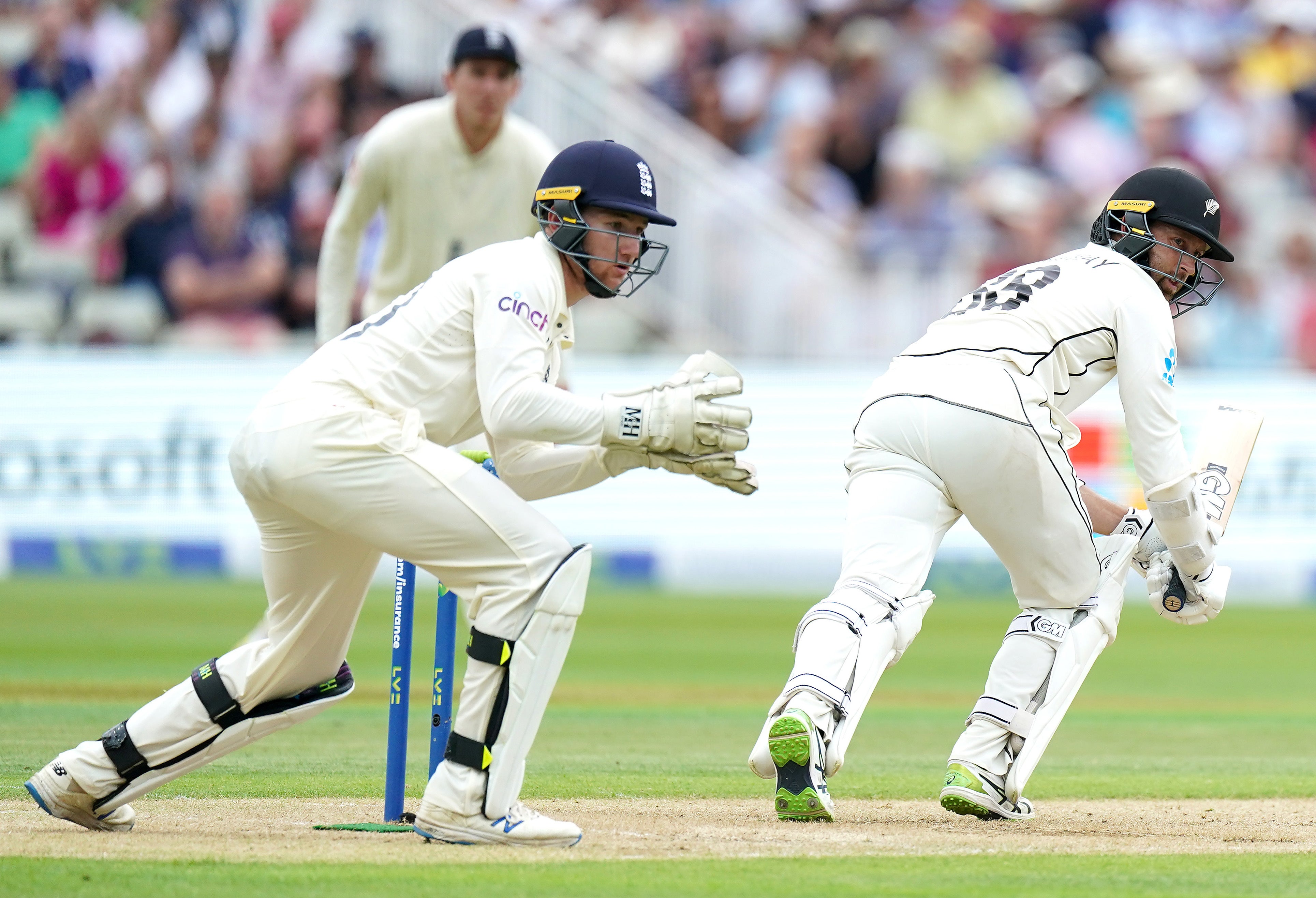 James Bracey keeps wicket for England against New Zealand (Mike Egerton/PA)