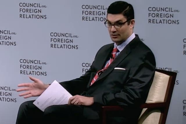 <p>Scott Borgerson, the alleged husband of Ghislaine Maxwell, speaking during a 2013 Council on Foreign Relations event.</p>