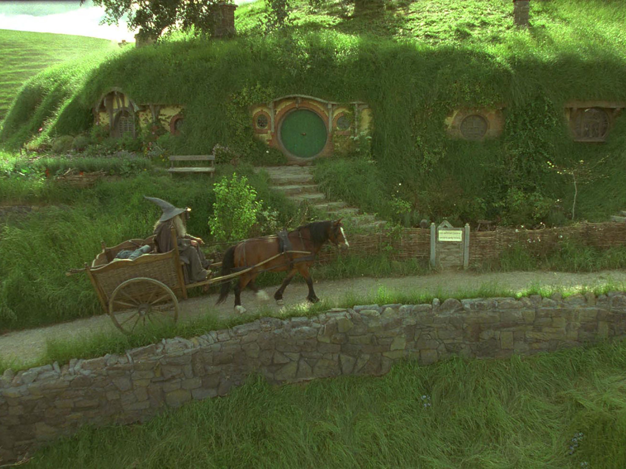Ian McKellen’s Gandalf roams near the Hobbit holes