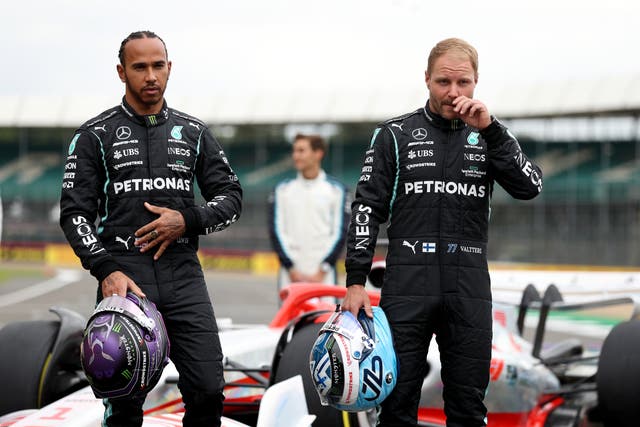 <p>Valtteri Bottas, right, has revealed what impressed him about former Mercedes teammate Lewis Hamilton </p>