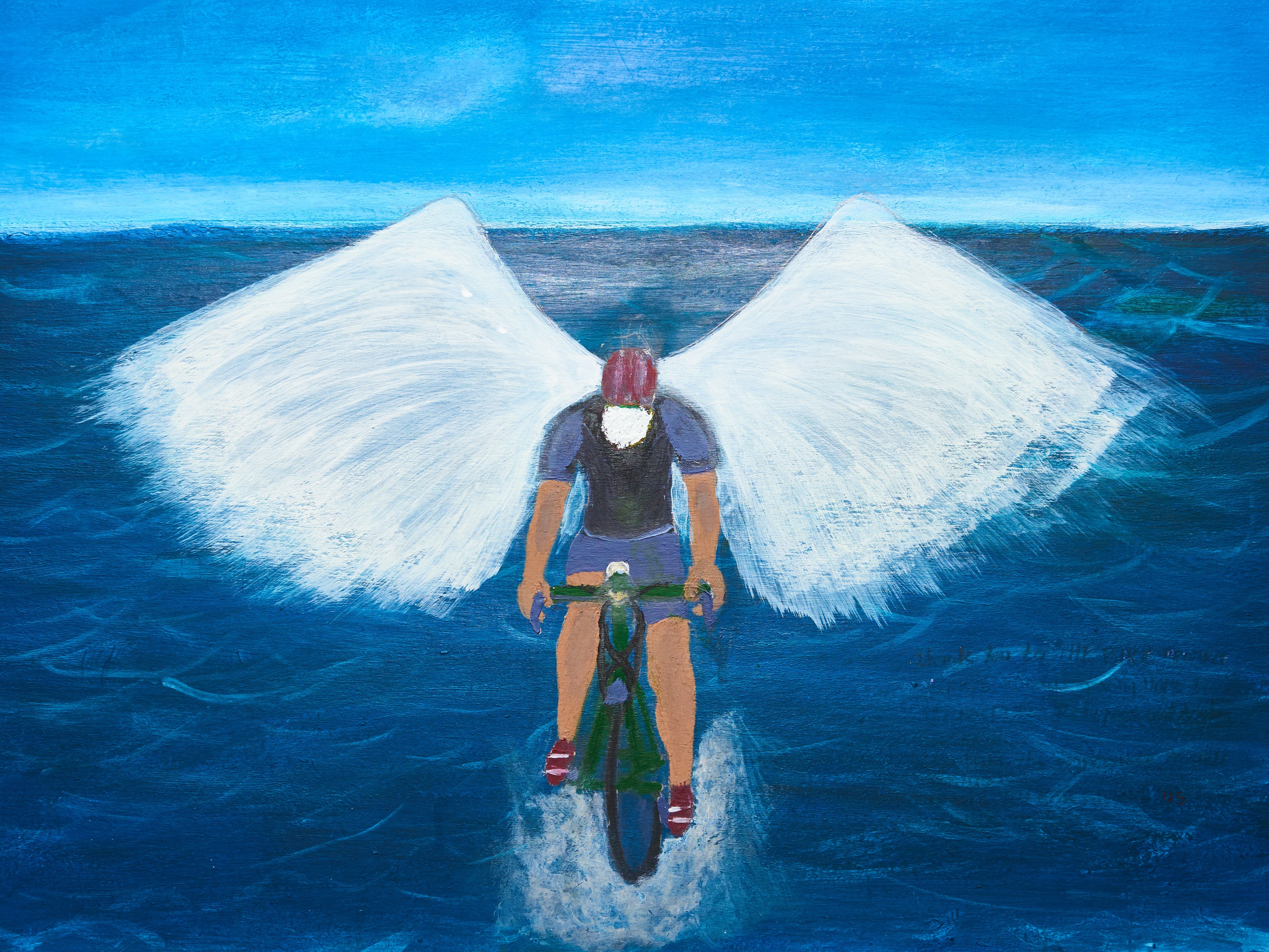 A painting by Comfort Adeyemi, who says cycling transformed her life