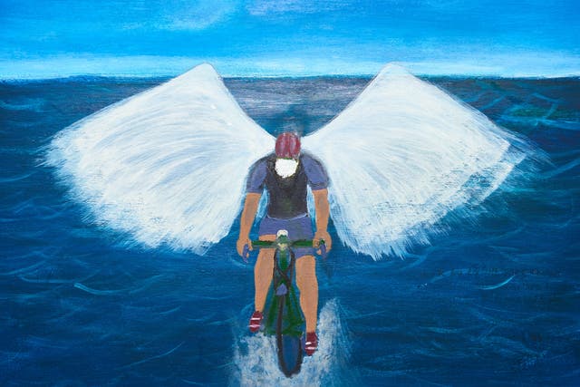 <p>A painting by Comfort Adeyemi, who says cycling transformed her life</p>