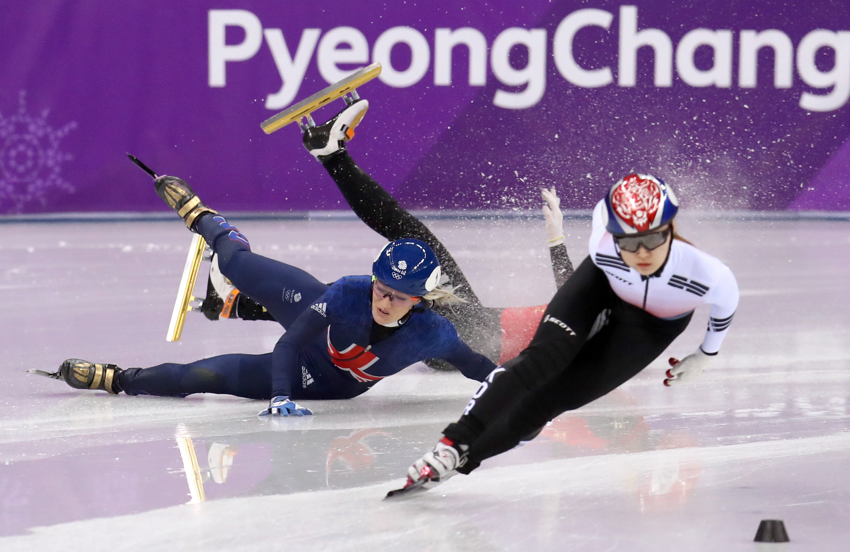 Elise Christie crashed out of the Winter Olympics in Pyeongchang (Mike Egerton/PA)