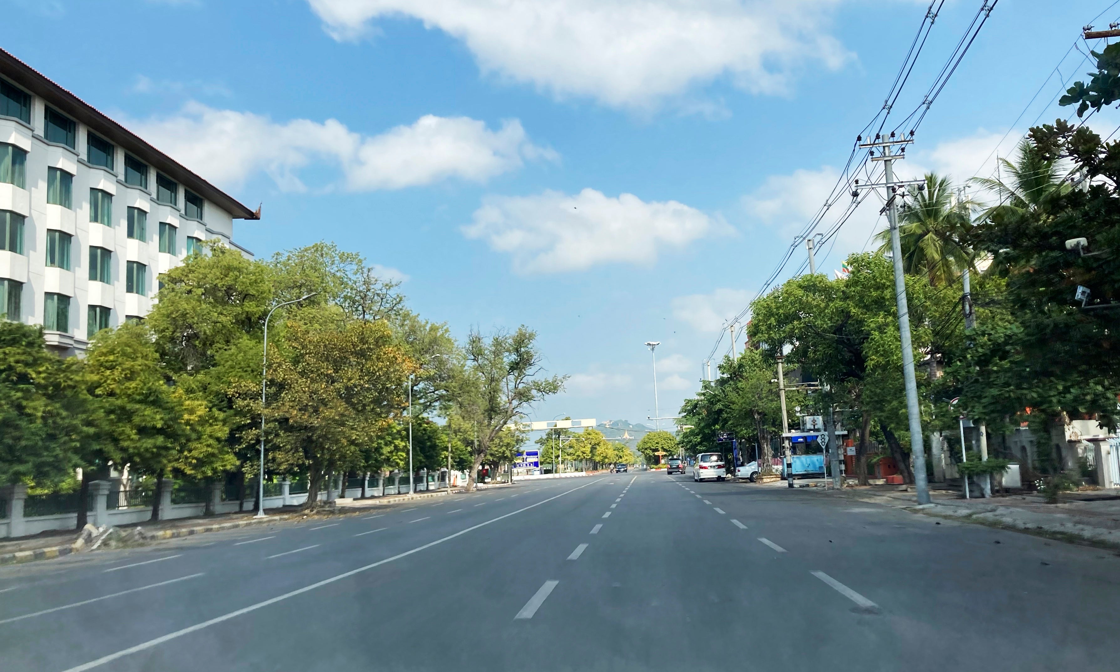 An empty street on Friday in Mandalay, central Myanmar amid a ‘silent strike’ as Soe Naing, a local freelance photographer, died in military custody after being arrested last week while covering the strike