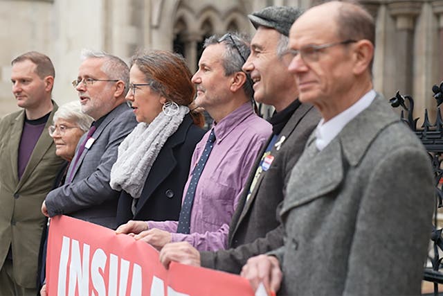 Seven members of the climate action group Insulate Britain appeared at the High Court in London (Elspeth Keep/PA)