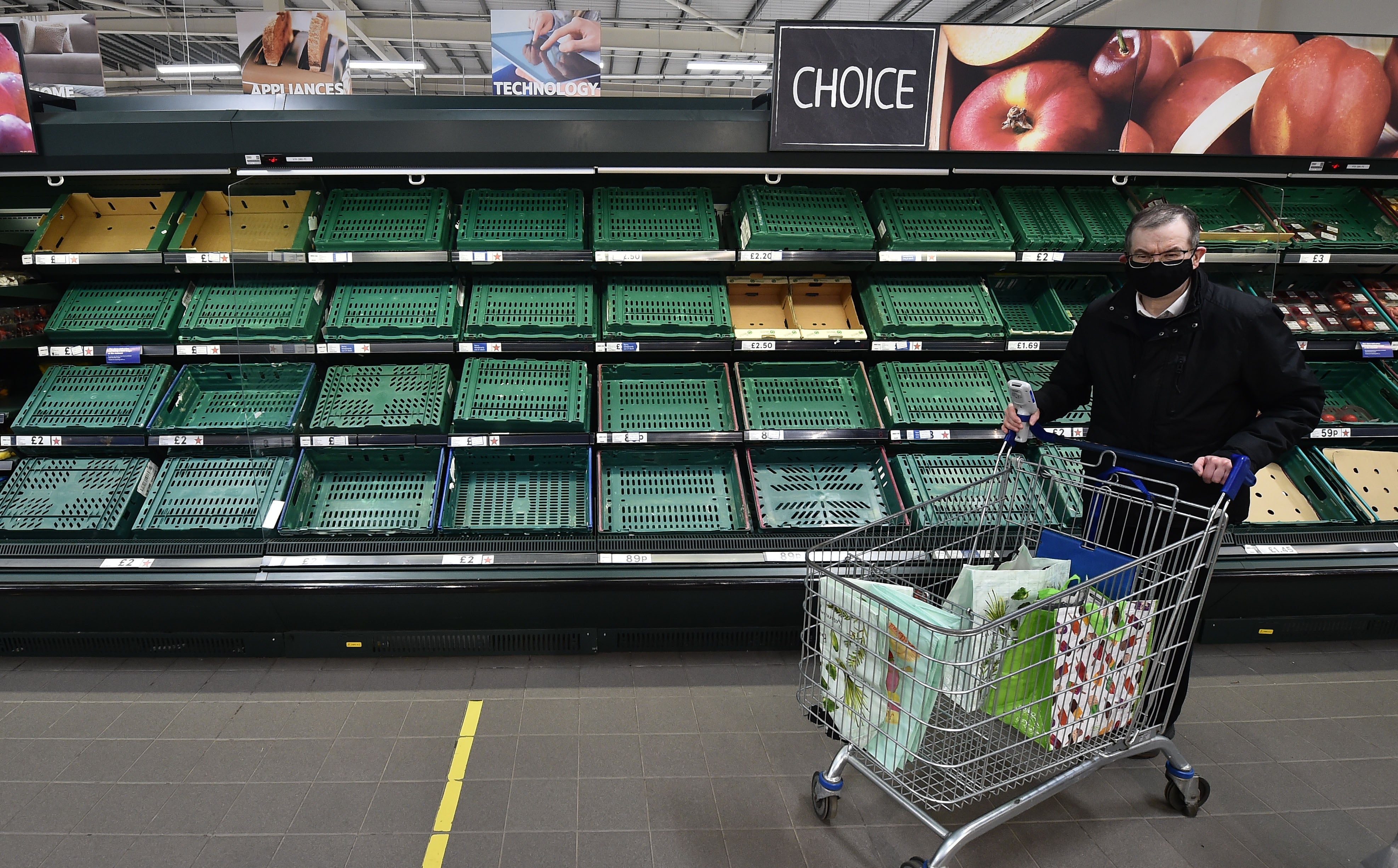 Shoppers have been faced with empty shelves
