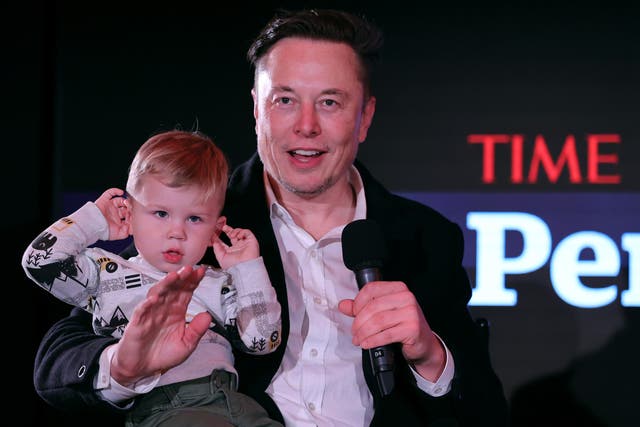 <p>Elon Musk and his son X Æ A-Xii at a Time Person of the Year event on 13 December 2021 in New York City</p>