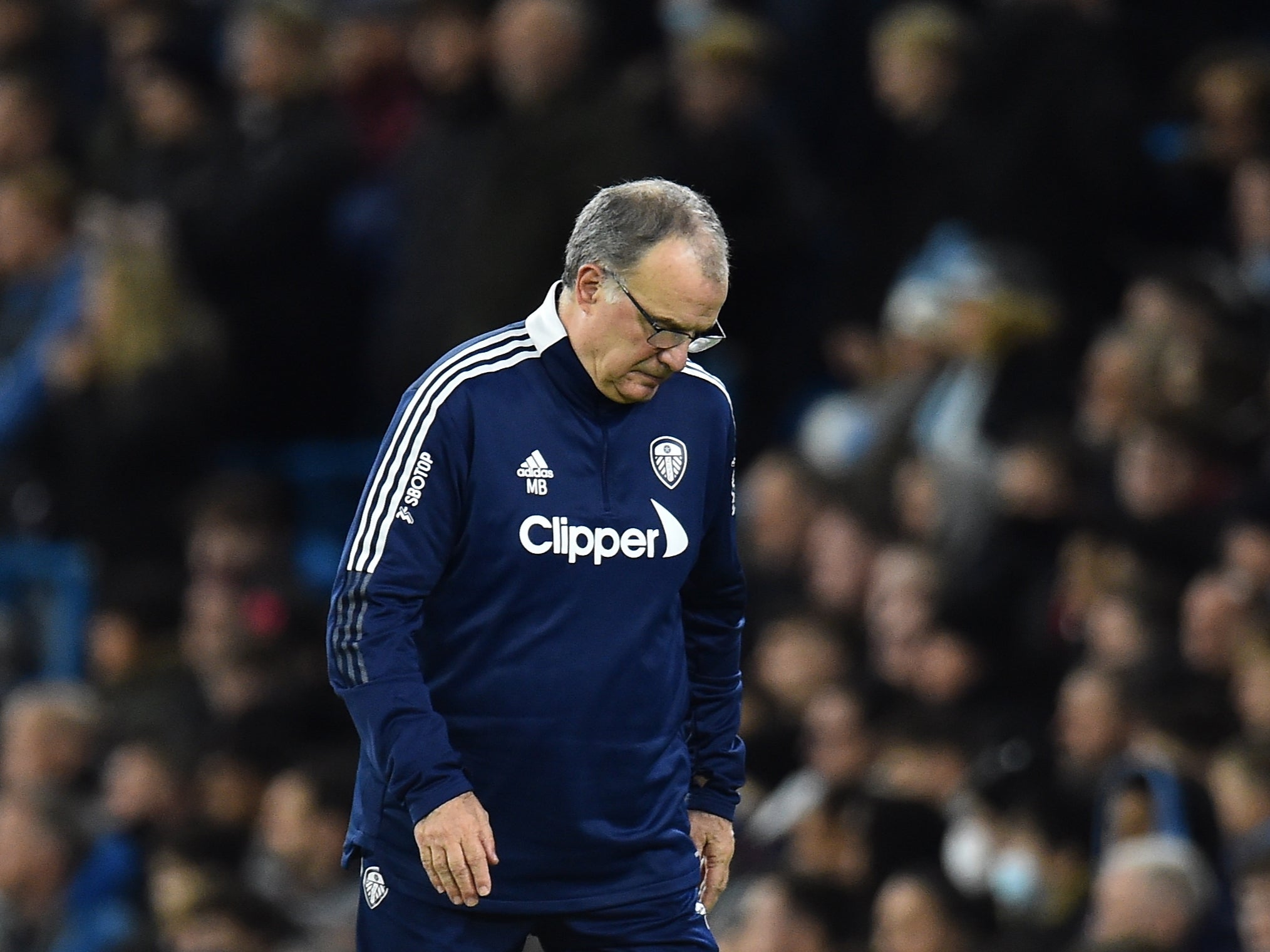 Marcelo Bielsa oversaw Leeds’ 7-0 loss to Manchester City